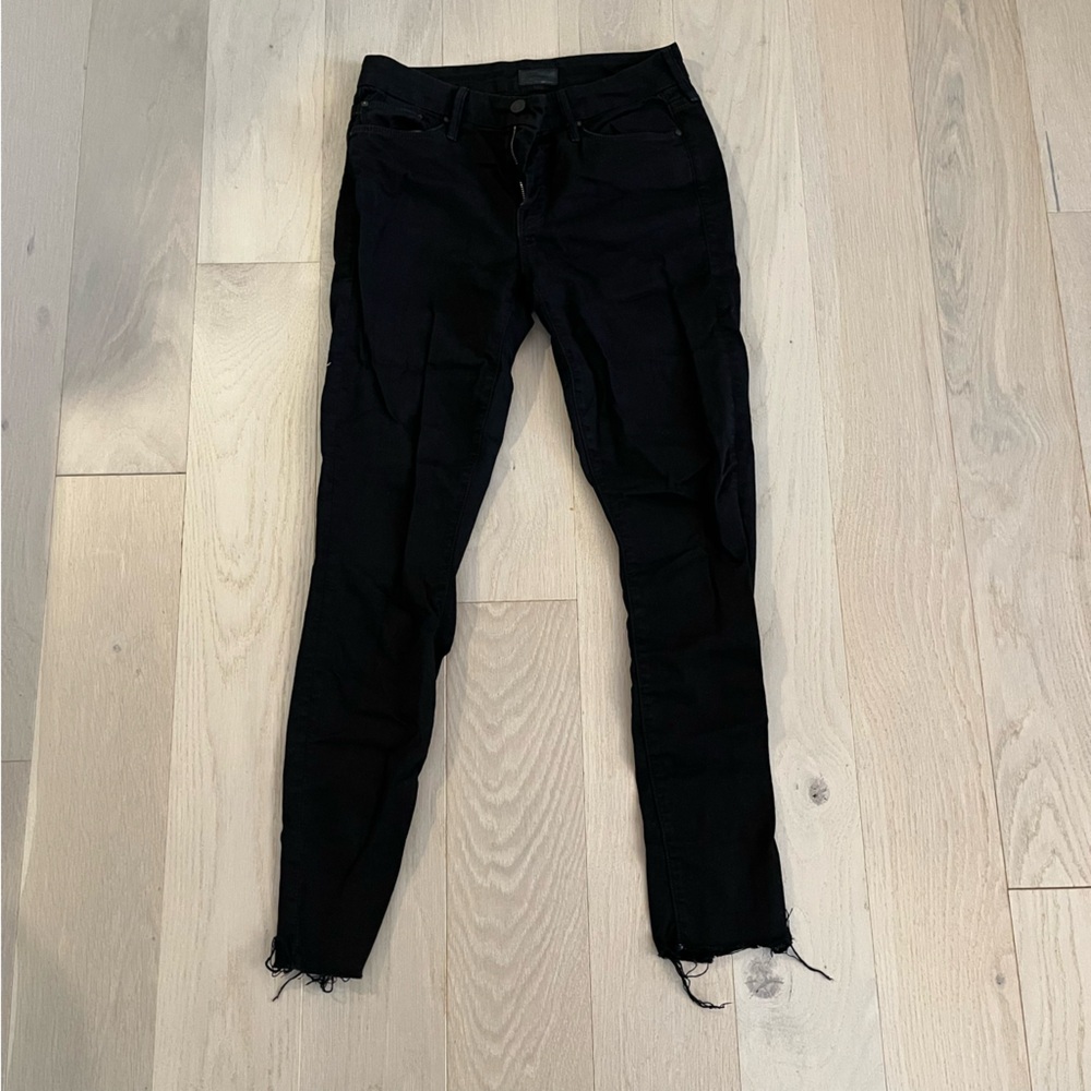 Mother looker ankle fray black jeans 25 - Picture 2 of 10